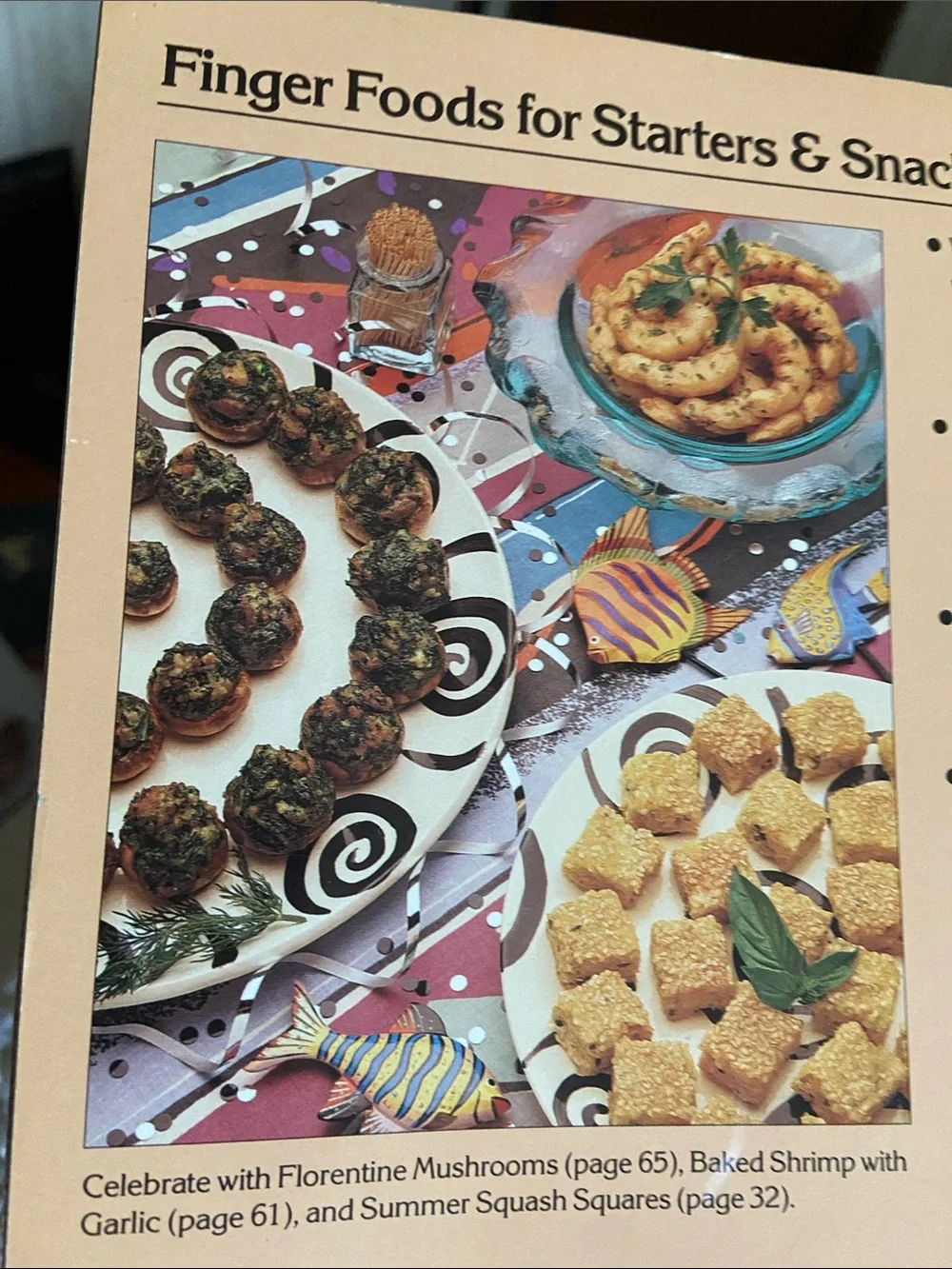 90s 1990s Appetizers Appetizer Cookbook party sides snack tray trays snacks side